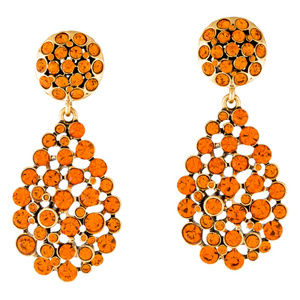 Oscar de la Renta Orange Teardrop Clip-On Earrings